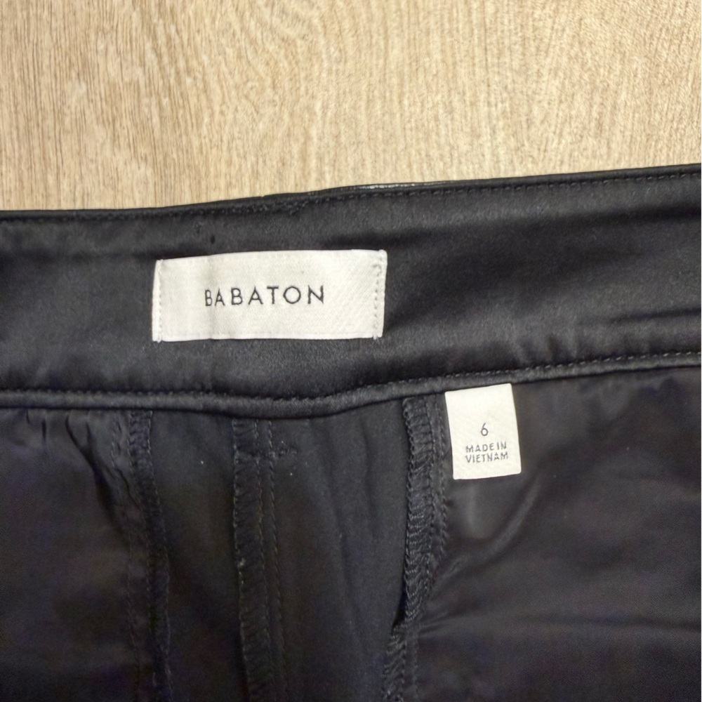 Aritzia Babatón Black Faux Leather Pants Size 6 Chic Office outfit Day to Night - Picture 4 of 14